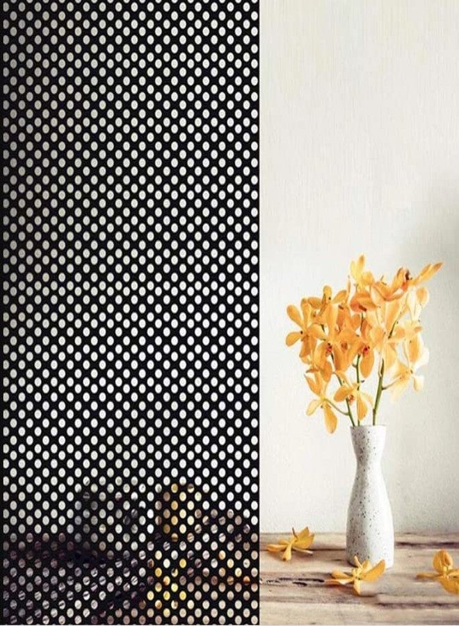 SUNBIRD Self-Adhesive Mesh Window Film Perforated Self Adhesive Black White Dotted One Way Film Privacy Glass Stickers for Home Office Decorat (24 X 48 Inch) - Image 5